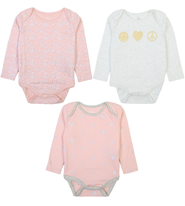 Girls Bodysuit Pack Of 3 - 0226599 ( No Return, No Exchange)