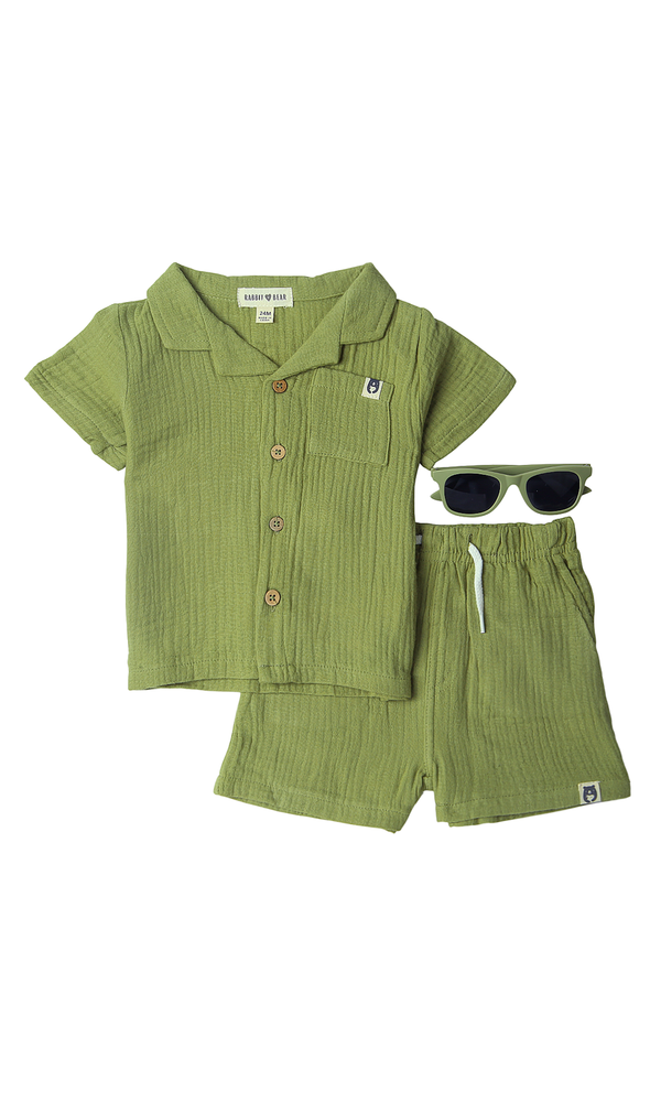 Boys 2 Pcs Suit With Sunglasses -0309766