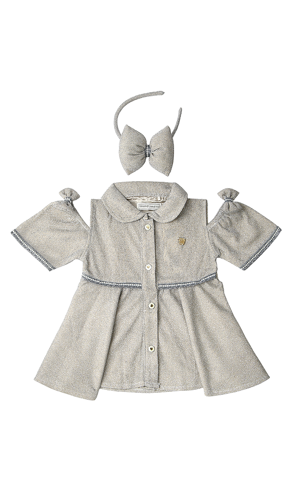 Girls Frock With Hairband - 0310334