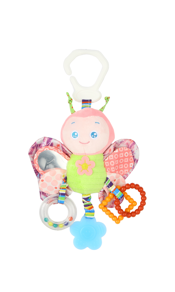 Plush Butterfly Hanging Toy with Rattle & Teether - 0314321
