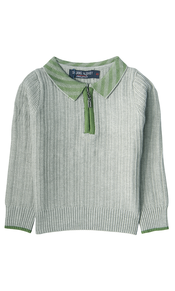 Boys Half Zip Knit Sweater - 0315794