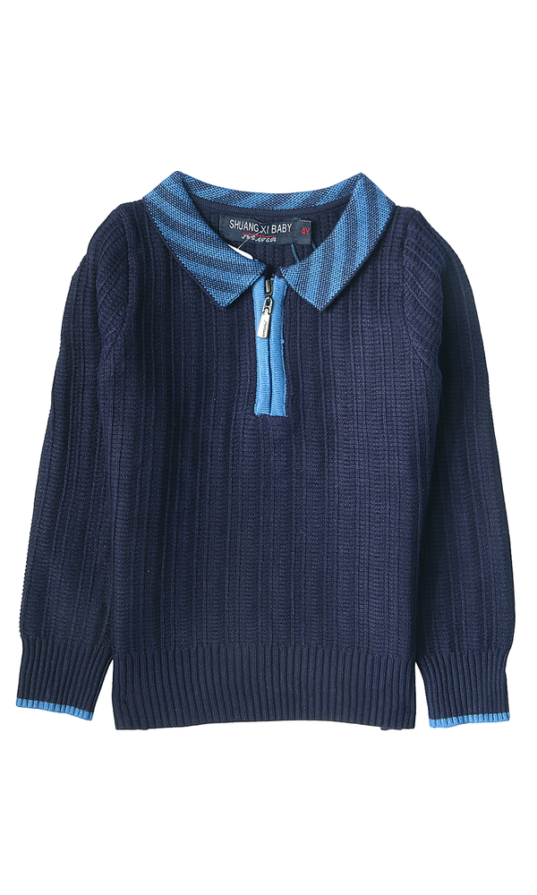 Boys Half Zip Knit Sweater - 0315804