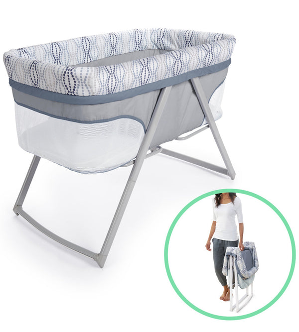 Ingenuity Foldaway Rocking Bassinet Classic - Crosby - Portable Folding Rocking Bassinet