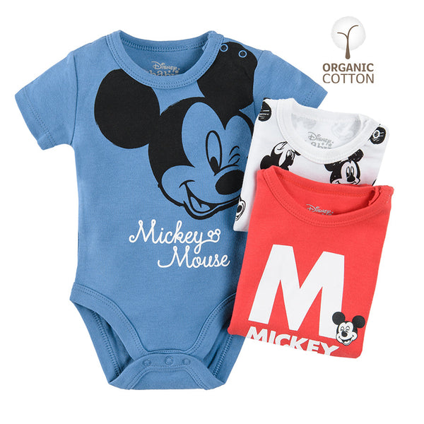 Boy's Bodysuit With Short Sleeves Mickey Mouse Set 3 Pcs CC LUB2401785 00
