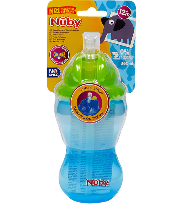 Nuby No Spill Straw Cup 360ml - Blue