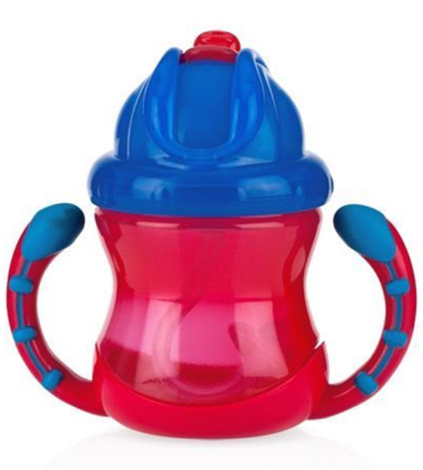 Nuby No Spill 2 Handle Straw Cup 240ml - Red