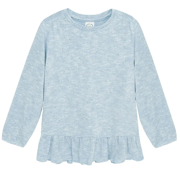 Girl's Long Sleeved Blouse Blue Melange CC CCG2511092