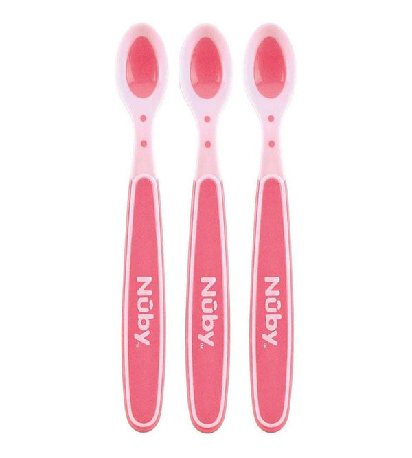 Nuby Hot Safe Spoons - Pink Pack of 3