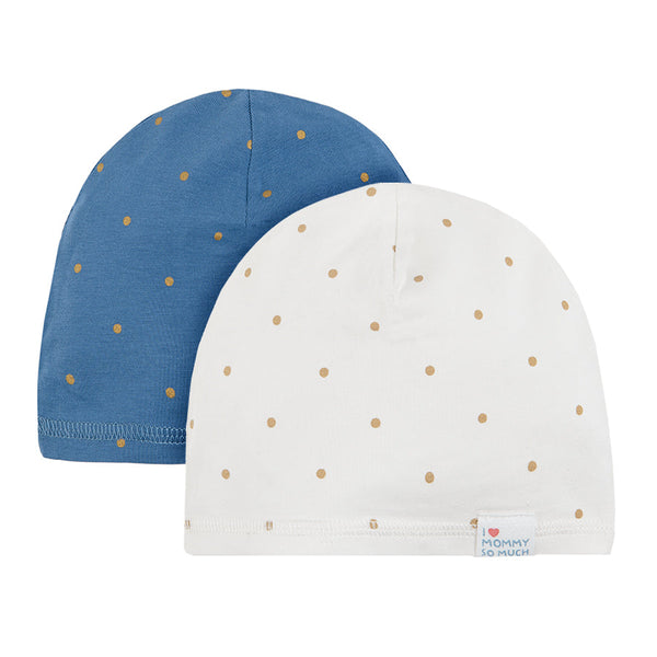 Baby Cap Ecru Blue Set 2 Pcs CC CAG2401337