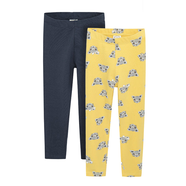 Girl's Leggings Mix Yellow Navy Blue Set 2 Pack CC CCG2511148 00