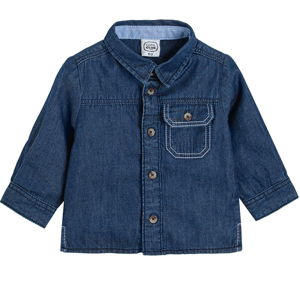 Boy's Denim Longsleeve Shirt Navy Blue CC CJB2400749