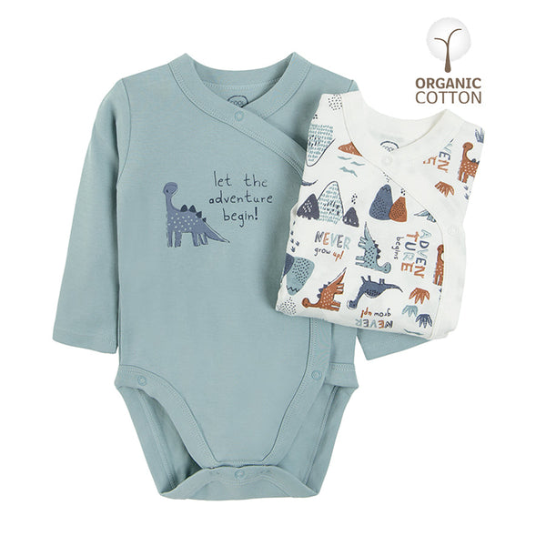Boy's Organic Cotton Mix Bodysuit Set 2 Pcs CC CNB2401100
