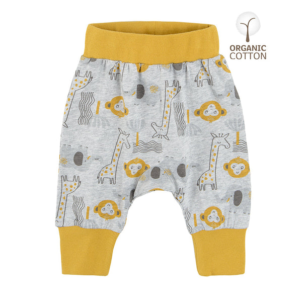 Boys' half rompers, organic cotton, grey-yellow CC CNB2401748