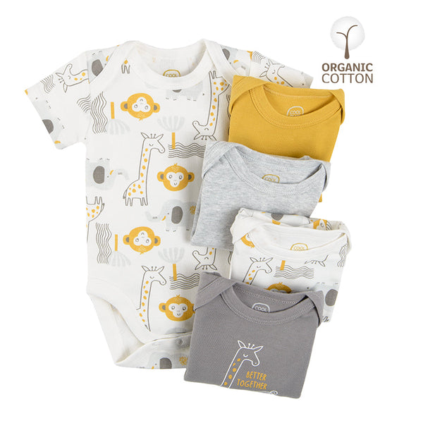 Boy's Bodysuit With Short Sleeve Set 5 Pcs CC CUB2401598