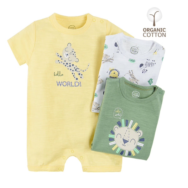 Boy's Rompers Organic Cotton Set 3 Pcs CUB2402348