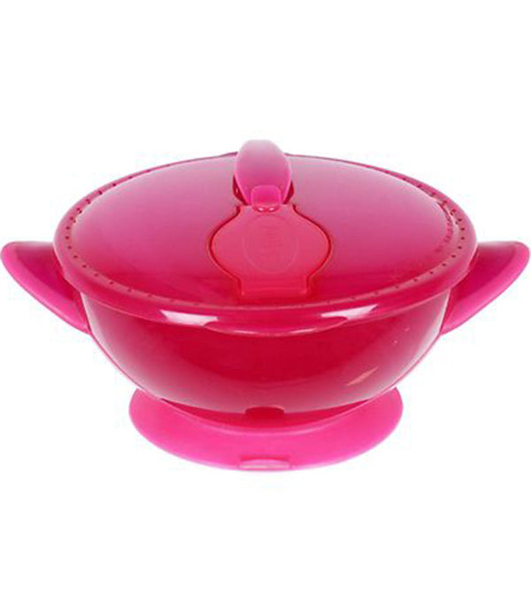 NB Suction Bowl With Lid And Spoon - PINK