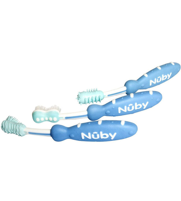 Nuby Toothbrush 3 Pcs - Blue