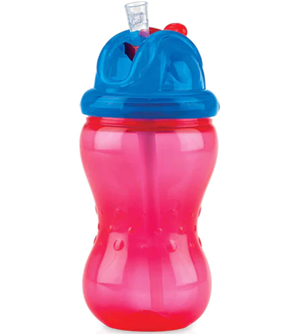 Nuby No Spill Straw Cup- 240ml -Pink