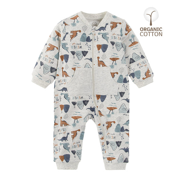 Boy's Onesie Romper Organic Cotton Gray Melange CC CNB2401103