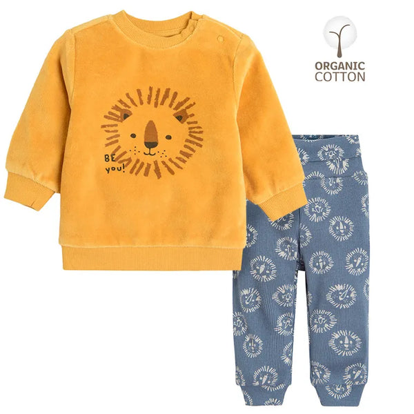 Boy's Set Sweatshirt Half Rompers Organic Cotton Orange-Blue CC CNB2500674 00