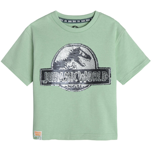 Boy's T Shirt Light Green Reversible Sequins Jurassic World CC LCB2412334